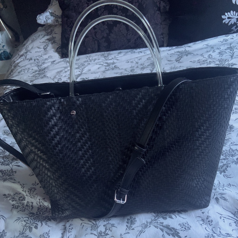 New condition large woven Calvin Klein tote bag